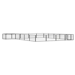 vidaXL Kojec dla psa, 20 panele, czarny, 100x50 cm, stal