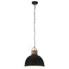 vidaXL Industrialna lampa wisząca, czarna, okrągła, 51 cm, E27, mango