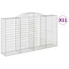 vidaXL Kosze gabionowe, 11 szt, 300x50x160/180cm, galwanizowane żelazo