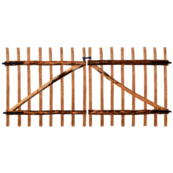 vidaXL Podw&oacute;jna furtka drewniana, leszczyna, impregnowana, 300x150 cm