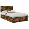 vidaXL Ramka ł&oacute;żka Dąb wędzony 135 x 190 cm Drewno inżynieryjne