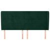 vidaXL Zagł&oacute;wek uszak, ciemnozielony, 203x23x118/128 cm, aksamit
