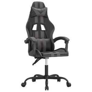 vidaXL Fotel gamingowy, czarno-szary, sztuczna sk&oacute;ra