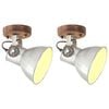vidaXL Industrialne lampy ścienne/sufitowe 2 szt. srebrne 20x25 cm E27