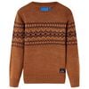 vidaXL Sweter dziecięcy z dzianiny, koniakowy, 92