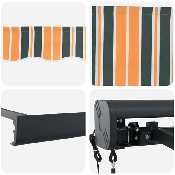 vidaXL Markiza Zielony i Żółty 350 x 250 x 165 cm