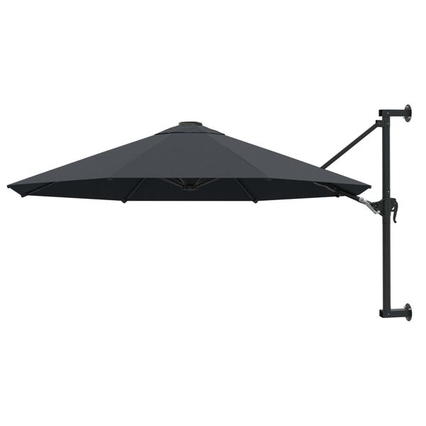 vidaXL Parasol ścienny na metalowym słupku, 300 cm, antracytowy