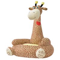 vidaXL Fotel dla dzieci żyrafa, pluszowy, brązowy