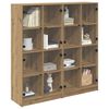 vidaXL Highboard 2 pcs Dąb rzemieślniczy 68 x 37 x 142 cm