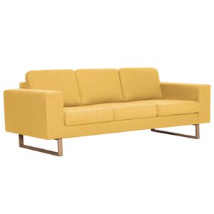 vidaXL Sofa 3-osobowa, tapicerowana tkaniną, ż&oacute;łta