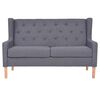 vidaXL 2-osobowa sofa tapicerowana tkaniną, szara