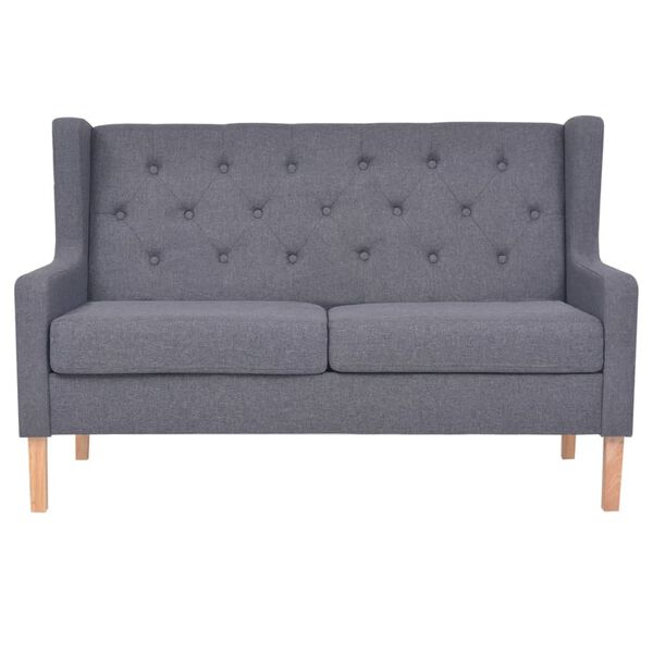 vidaXL 2-osobowa sofa tapicerowana tkaniną, szara