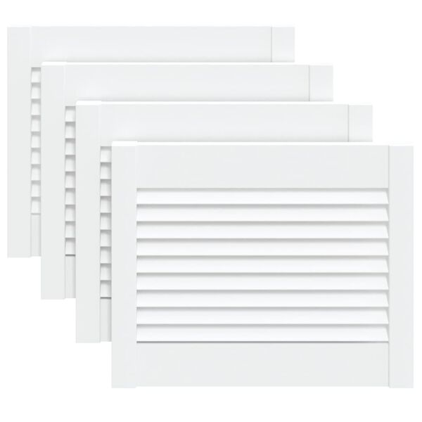 vidaXL Drzwi żaluzjowe do szafki, 4 szt., białe, 39,5x49,4 cm, sosnowe