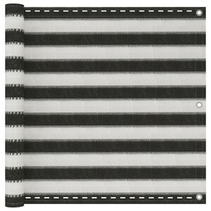 vidaXL Parawan balkonowy z HDPE, 90x300 cm, antracytowo-biały