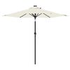 vidaXL Parasol ogrodowy z LED, stalowy słupek, biały, 225x225x212 cm