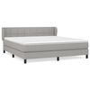 vidaXL Ł&oacute;żko kontynentalne z materacem, jasnoszare, tkanina 160x200 cm