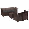 vidaXL 5-osobowa sofa ogrodowa z poduszkami w stylu rattanowym PP