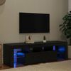vidaXL Szafka pod TV z oświetleniem LED, czarny dąb, 140x36,5x40 cm