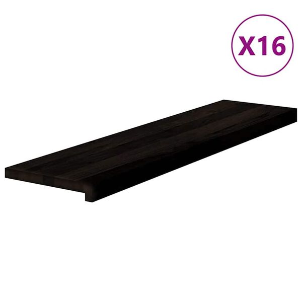 vidaXL Stopnie schodowe 16 szt. brązowe 100x25x2 cm lite drewno dębowe