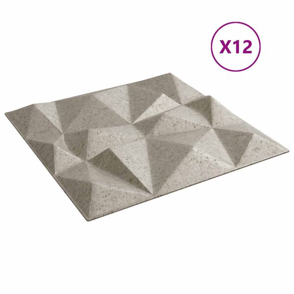 vidaXL Panele ścienne 12 pcs Beton diamentowy 50 x 50 cm Pianka XPS
