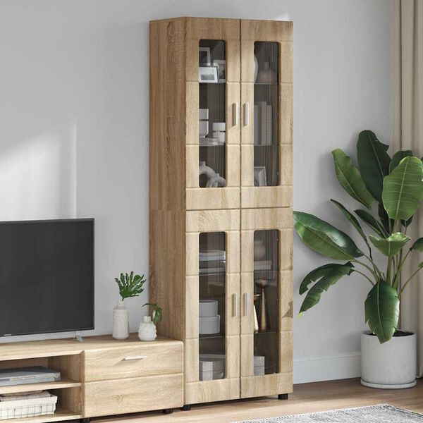 vidaXL Highboard z p&oacute;łką z drzwiami FLORIN Dąb Sonoma 60 x 35 x 182 cm