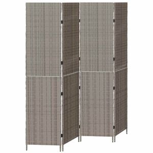 vidaXL Przesłona pokoju Szary 195 x 180 cm polirattan
