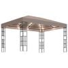 vidaXL Altana ze sznurem lampek LED, 4x3 m, kolor taupe