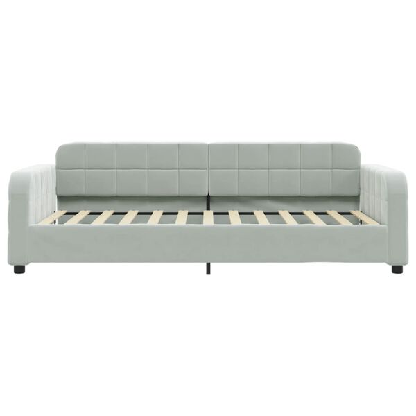 vidaXL Sofa z funkcją spania, jasnoszara, 80x200 cm, obita aksamitem