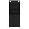 vidaXL Highboard Czarny Dąb 69,5 x 34 x 180 cm Materiał drewnopochodny