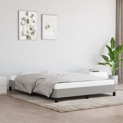 vidaXL Rama łóżka, jasnoszara, 140 x 200 cm, tapicerowana tkaniną