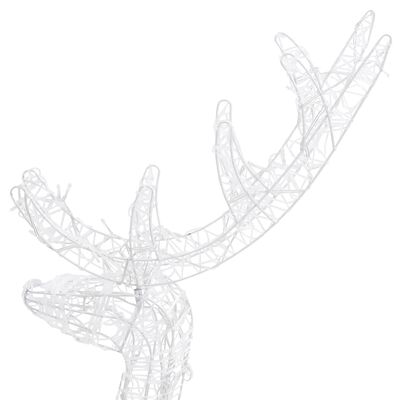 vidaXL Akrylowe renifery ozdobne, 3 szt., 120 cm, zimna biel