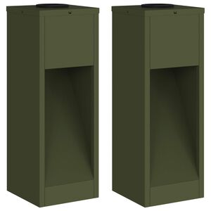 vidaXL Solarna Lampa LED na Ścieżkę 2 pcs Zielony oliwkowy