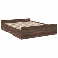 vidaXL Rama łóżka z szufladami, brązowy dąb, 150x200 cm