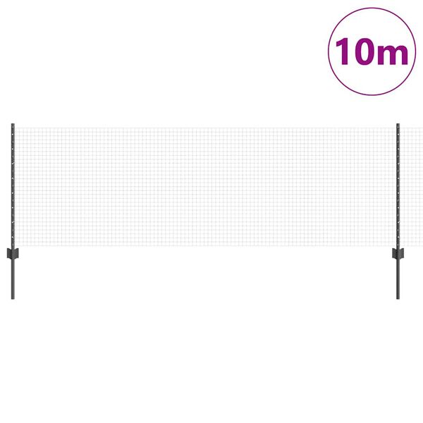 vidaXL Ogrodzenie z słupkiem Szary 0,8 x 10 m Stal i PVC