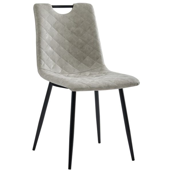 vidaXL Krzesła stołowe, 2 szt., jasnoszare, sztuczna sk&oacute;ra