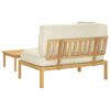 vidaXL Zestaw Sof z poduszką Gładki 2 pcs Kremowy Lite Drewno Akacji