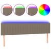 vidaXL Zagł&oacute;wek do ł&oacute;żka z LED, taupe, 200x5x78/88 cm, tkanina