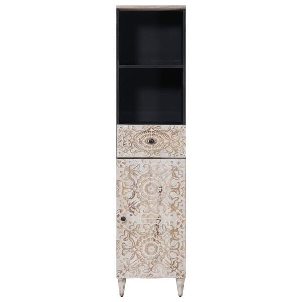 vidaXL Szafka Łazienkowa Biały 38 x 33,5 x 160 cm Drewno z mango