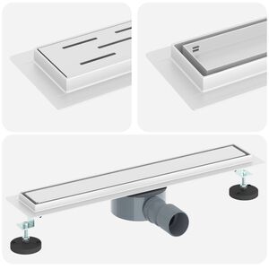 vidaXL Odpływ prysznicowy 2 w 1 z syfonem 360&deg; Srebrny