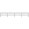 vidaXL Ogrodzenie ogrodowe z wł&oacute;cznią, stalowe, 714,5 x 75 cm, czarne