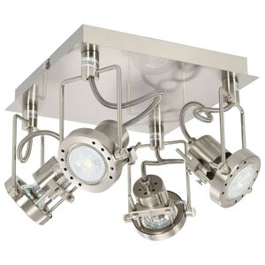 vidaXL Lampa z 4 reflektorami, srebrna, GU10