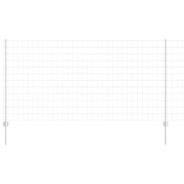 vidaXL Ogrodzenie z słupkiem Srebrny 1,2 x 10 m Stal