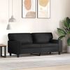 vidaXL 2-osobowa sofa, czarna, 140 cm, sztuczna sk&oacute;ra