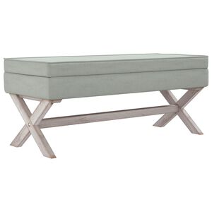 vidaXL Stołek ze schowkiem, jasnoszary, 110x45x49 cm, aksamit