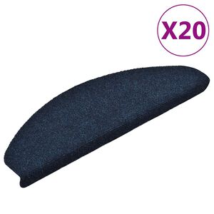 vidaXL Maty na schody samoprzylepne 20 szt. 65x21x4 cm granatowe p&oacute;łokrągłe duże