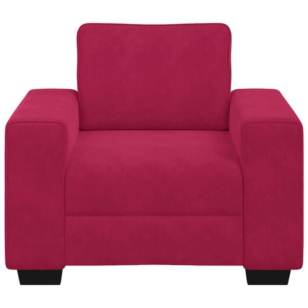 vidaXL Sofa Fotel Wino Czerwone 60 cm Aksamit
