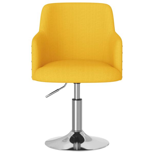 vidaXL Krzesła stołowe, 2 szt., musztardowe, obite tkaniną