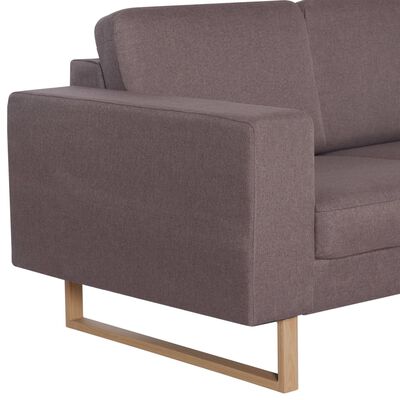 vidaXL 3-osobowa sofa tapicerowana tkaniną, taupe