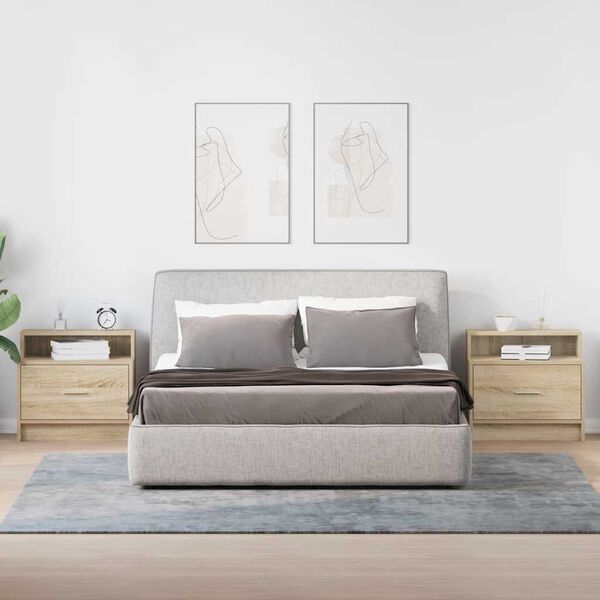 vidaXL Szafki nocne z szufladą, 2 szt., dąb sonoma, 51x31x47 cm