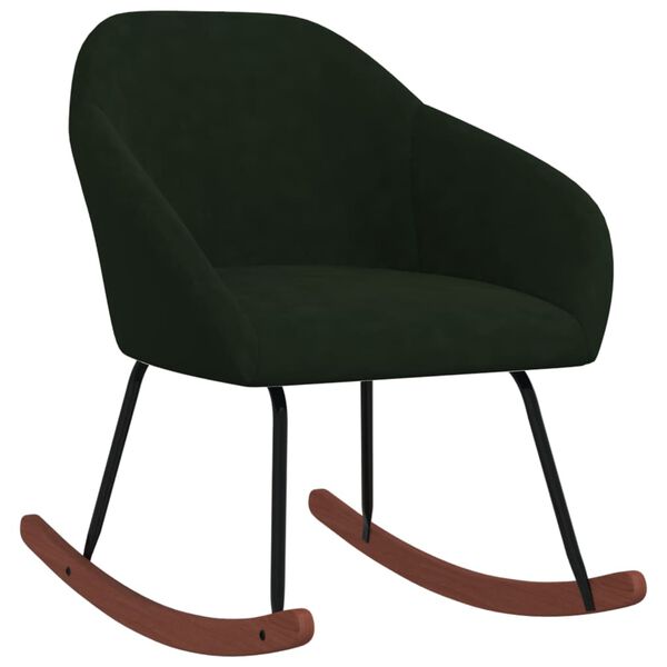vidaXL Fotel bujany, ciemnozielony, tapicerowany tkaniną